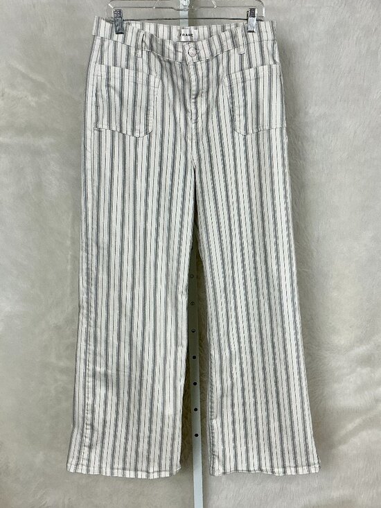 Frame Denim Denim - Frame Le Slim Palazzo Sage Multi Stripe High Waist Wide Leg Jeans 32